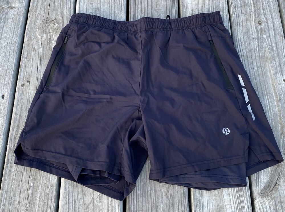 Lululemon Men's Shorts with Liner and reflectors - Navy - Size XXL
